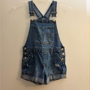 Jordache Medium Blue Denim Short Overalls